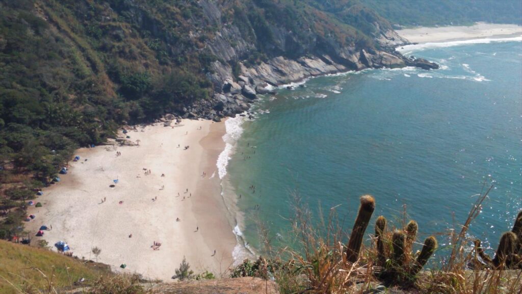 A serene view of Praia do Perigoso, with its golden sands and crystal-clear waters, located in Rio de Janeiro, Brazil.