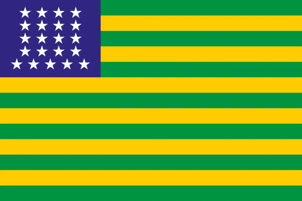 The historical flag of Brazil when it was called the "United States of Brazil."