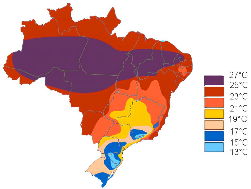 Average temperatures across Brazil’s regions for culinary exploration.